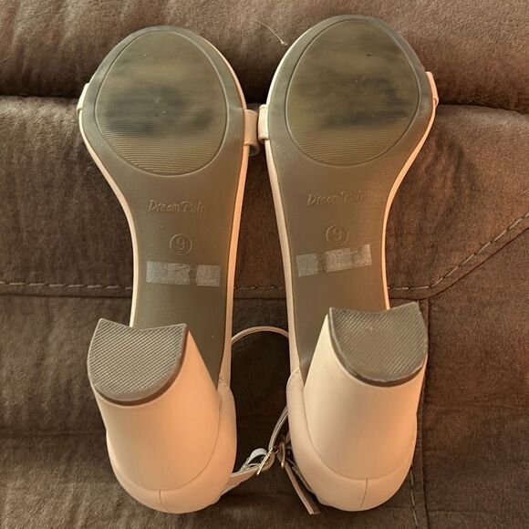 DREAM PAIRS Women's Chunk Low Heel Pump Sandals. Beige. Size 9 - Picture 9 of 11
